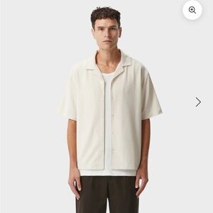 Casual Cream Button Down Shirt with Minimalist Design